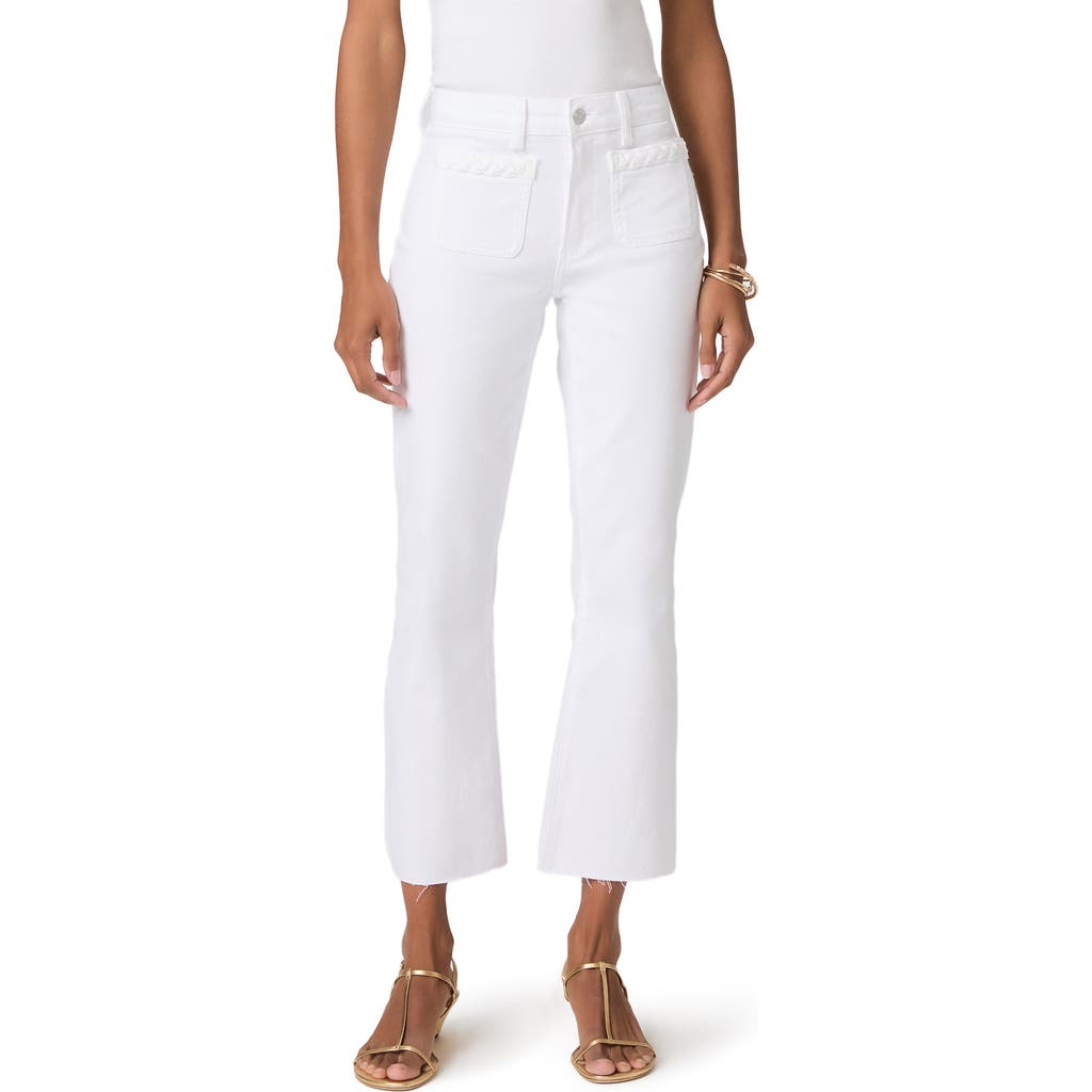 PAIGE PAIGE Mason High Waist Braid Detail Crop Raw Hem Jeans