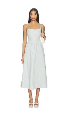 knee length dresses for ladies Florence Smocked Midi Dress in Taupe main image 1