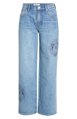PAIGE PAIGE Rylann Embroidered Eyelet Wide Leg Jeans