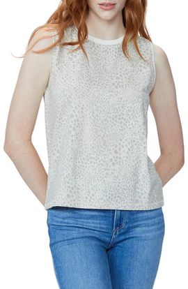 PAIGE PAIGE Ryo Animal Print Stretch Cotton Tank Top