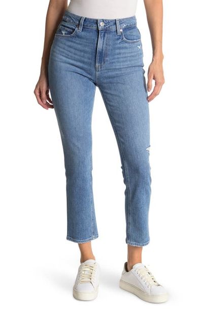 PAIGE PAIGE Sarah Ripped High Waist Slim Straight Leg Jeans