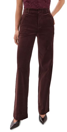 PAIGE PAIGE Sasha Velvet Trousers 34 Burgundy