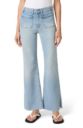 PAIGE PAIGE Sofia Braided Patch Pocket Split Hem Flare Jeans