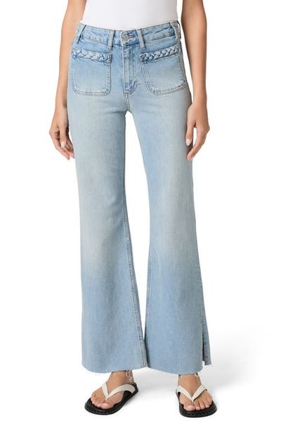 PAIGE PAIGE Sofia Braided Patch Pocket Split Hem Flare Jeans