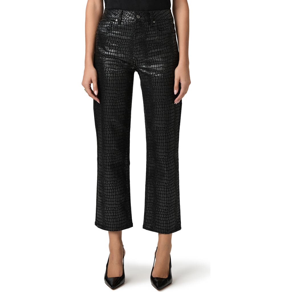 PAIGE PAIGE Stevie Croc Embossed High Waist Ankle Jeans