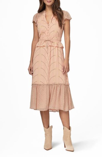 PAIGE PAIGE Talia Mixed Floral Silk Chiffon Dress