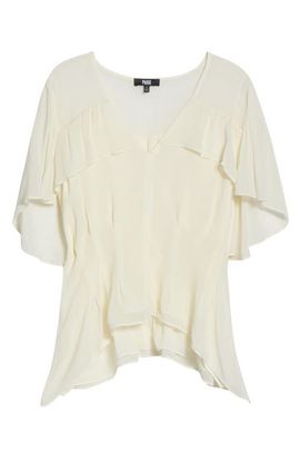 PAIGE PAIGE Willa Cape Shoulders Silk Top