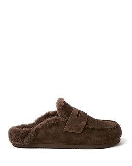 Paige Paige Women's Wynn Suede & Shearling Lined Mule Flats