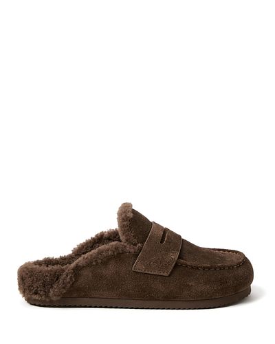 Paige Paige Women's Wynn Suede & Shearling Lined Mule Flats