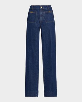 PAIGE Sasha Stretch Cotton Straight-Leg Jeans