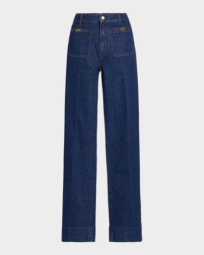 PAIGE Sasha Stretch Cotton Straight-Leg Jeans