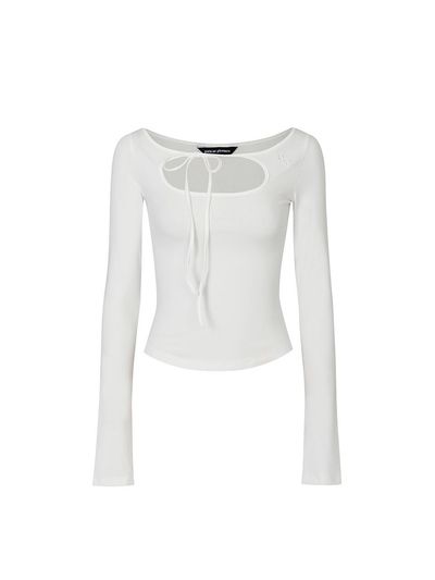 PAIN OR PLEASURE Cotton Spandex Adjustable String Top [Beige]