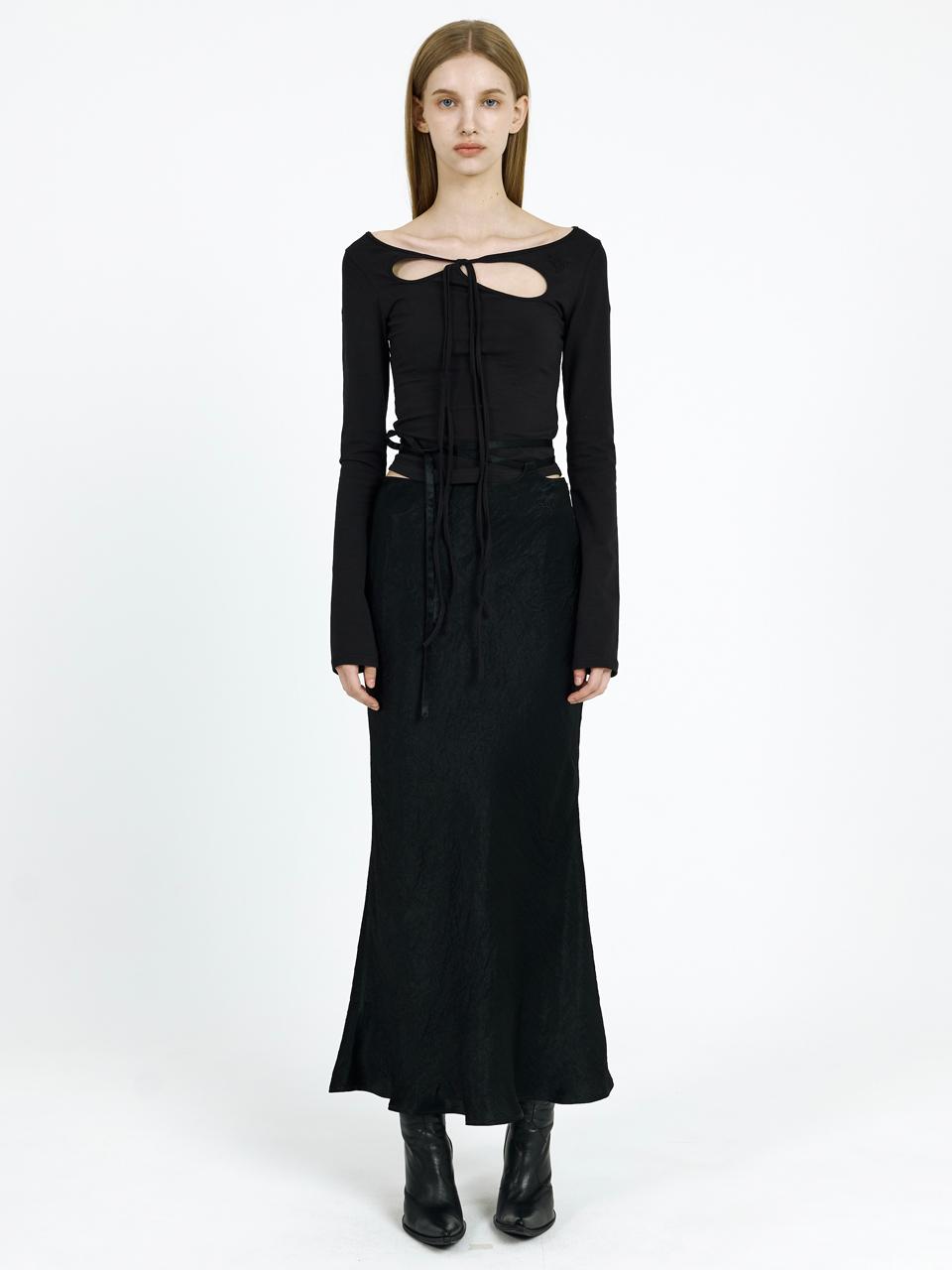 PAIN OR PLEASURE ORCHID Long Sleeve Top (Black)