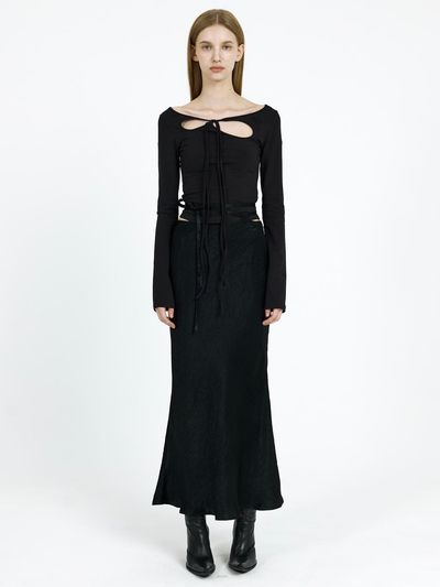 PAIN OR PLEASURE ORCHID Long Sleeve Top (Black)