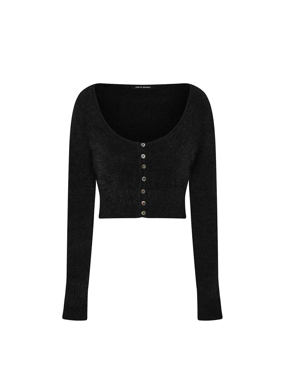 PAIN OR PLEASURE RABITA FUR CARDIGAN black