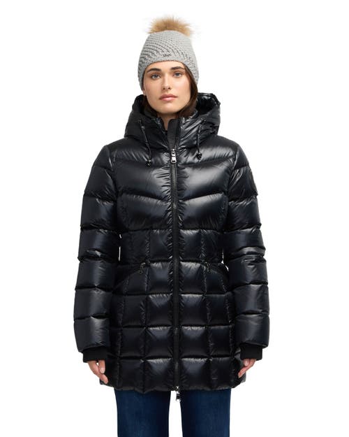 Pajar Pajar Women's Zola Box Quilt Mid-Length Puffer with Fixed Hood