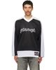 Palm Angels Palm Angels Black & White Thai Logo Mesh Loose Long-Sleeved T-shirt - 1