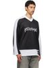 Palm Angels Palm Angels Black & White Thai Logo Mesh Loose Long-Sleeved T-shirt - 2