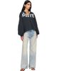 Palm Angels Palm Angels Black Big Neck Logo Balloon Crew Sweatshirt - 4