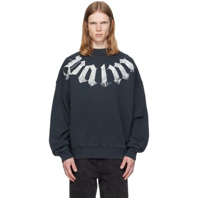 Palm Angels Palm Angels Black Big Neck Logo Loose Sweatshirt