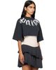 Palm Angels Palm Angels Black Big Neck Logo Mini T-shirt - 2