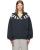 Palm Angels Palm Angels Black Big Neck Logo Zip Loose Hoodie - 1
