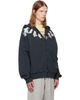 Palm Angels Palm Angels Black Big Neck Logo Zip Loose Hoodie - 2