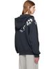 Palm Angels Palm Angels Black Big Neck Logo Zip Loose Hoodie - 3