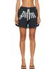 Palm Angels Palm Angels Black Big Waist Logo Sweat Shorts - 1