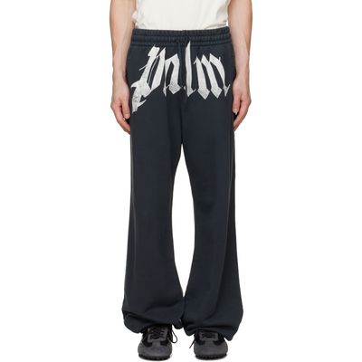 Palm Angels Palm Angels Black Big Waist Logo Sweatpants