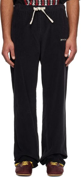 Palm Angels Palm Angels Black Classic Logo Cord Travel Trousers