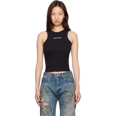 Palm Angels Palm Angels Black Classic Logo Fitted Tank Top