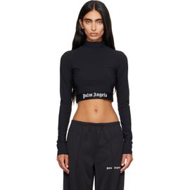 Palm Angels Palm Angels Black Classic Logo Long-Sleeved Mockneck T-shirt