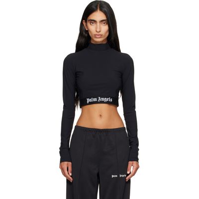 Palm Angels Palm Angels Black Classic Logo Long-Sleeved Mockneck T-shirt