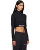 Palm Angels Palm Angels Black Classic Logo Long-Sleeved Mockneck T-shirt - 2