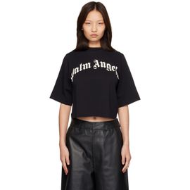Palm Angels Palm Angels Black Curved Logo Boxy T-shirt