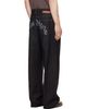 Palm Angels Palm Angels Black Curved Logo Loose Jeans - 3