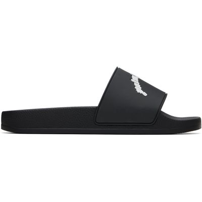 Palm Angels Palm Angels Black Curved Logo Slides