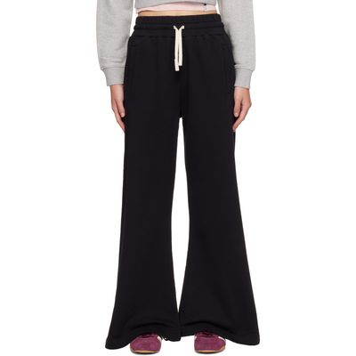 Palm Angels Palm Angels Black Curved Logo Sweatpants