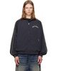 Palm Angels Palm Angels Black Curved Logo Vintage Windbreaker Track Jacket - 1