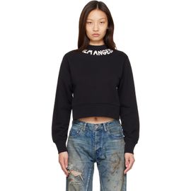 Palm Angels Palm Angels Black Neck Logo Fitted Sweatshirt