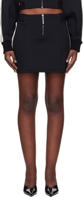 Palm Angels Palm Angels Black Neoprene Track Miniskirt