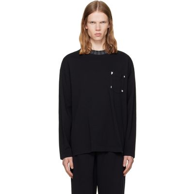 Palm Angels Palm Angels Black Palm Rib Long Sleeve T-shirt