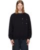 Palm Angels Palm Angels Black Palm Rib Regular Crewneck Sweatshirt - 1