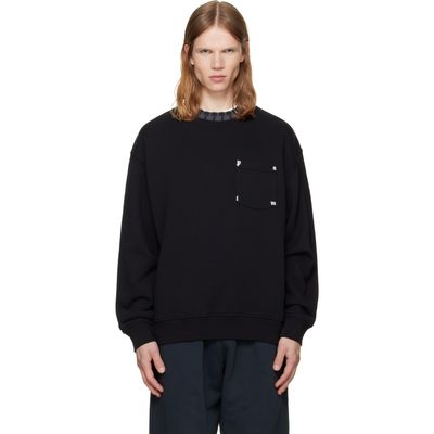 Palm Angels Palm Angels Black Palm Rib Regular Crewneck Sweatshirt