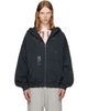 Palm Angels Palm Angels Black 'Surfer Dream' Zipped Loose Hoodie - 1
