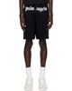 Palm Angels Palm Angels Black Waist Logo Sweat Shorts - 1