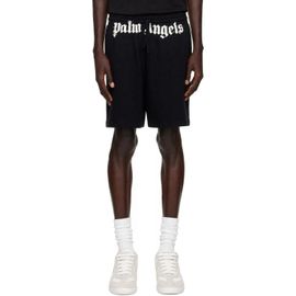 Palm Angels Palm Angels Black Waist Logo Sweat Shorts