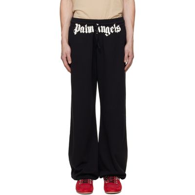 Palm Angels Palm Angels Black Waist Logo Sweatpants