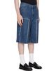 Palm Angels Palm Angels Blue Curved Logo Denim Skater Shorts - 2